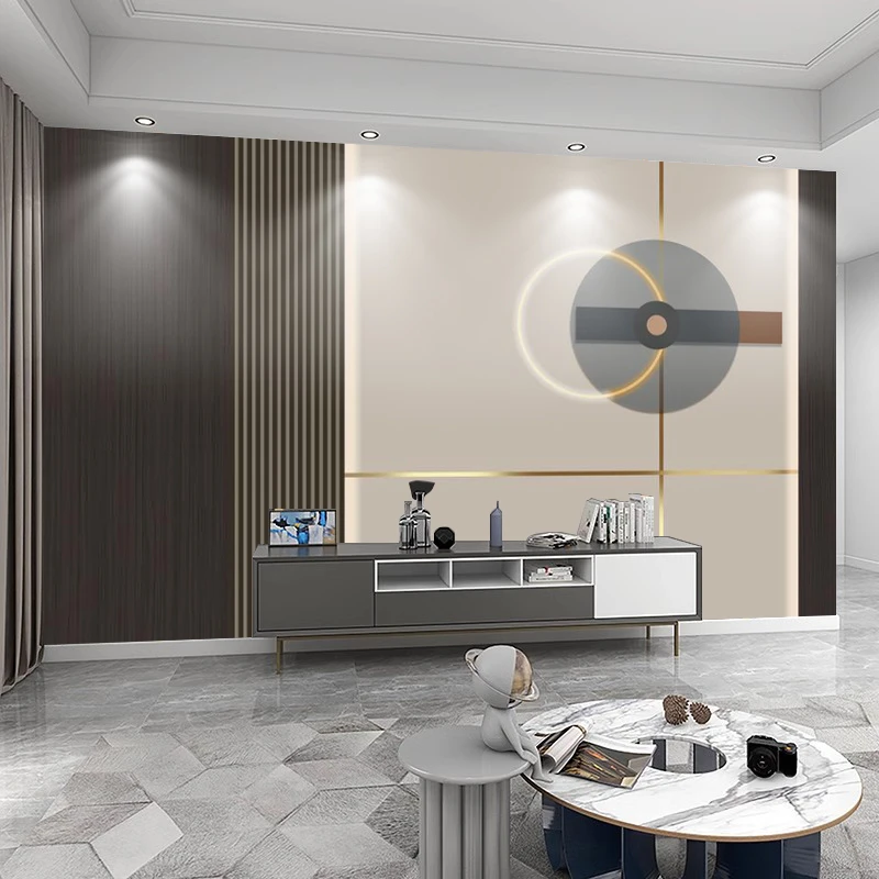 简约8D立体格栅几何壁纸定制新款客厅电视墙背景墙影视墙壁画墙布