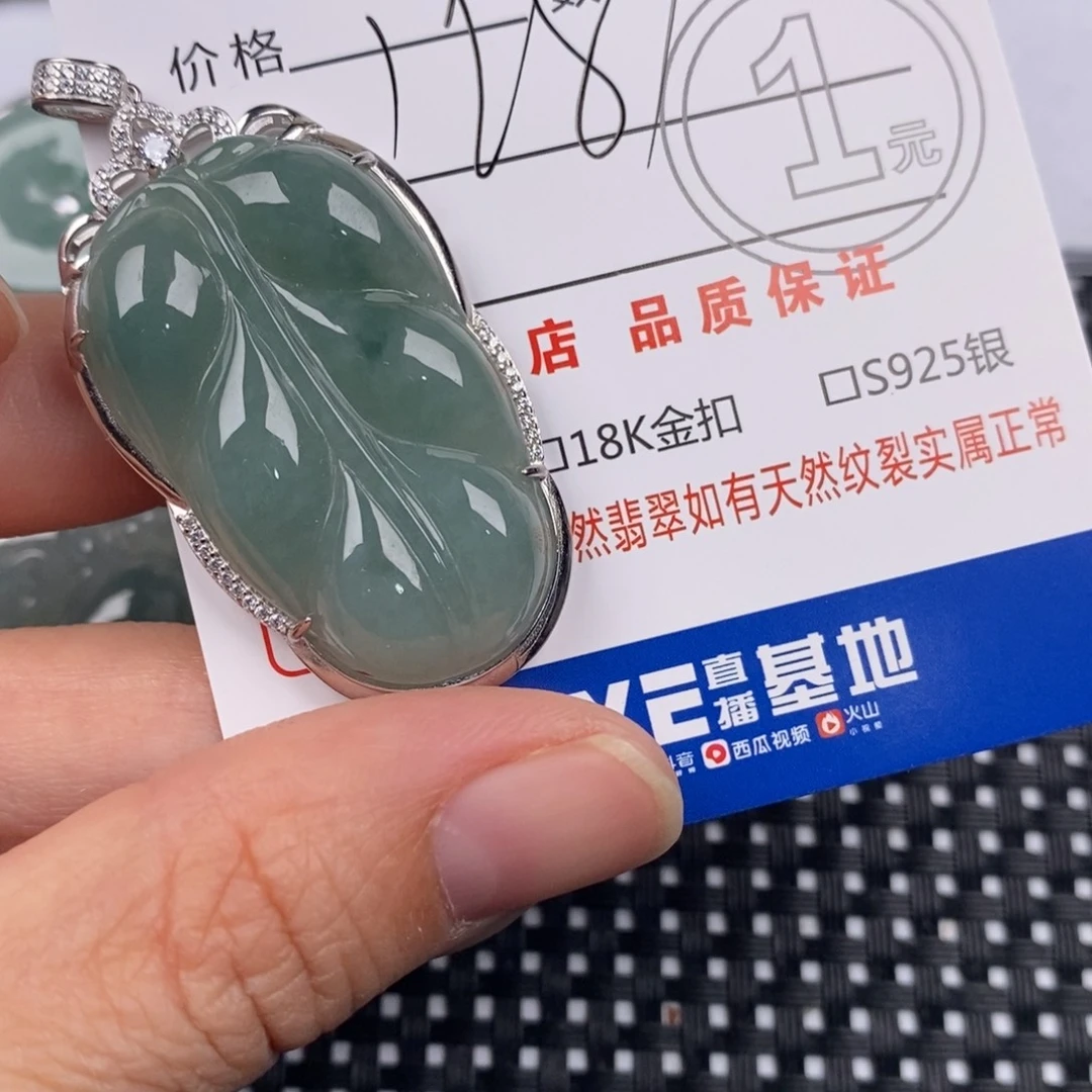 既***之翡翠银S925镶嵌颈饰