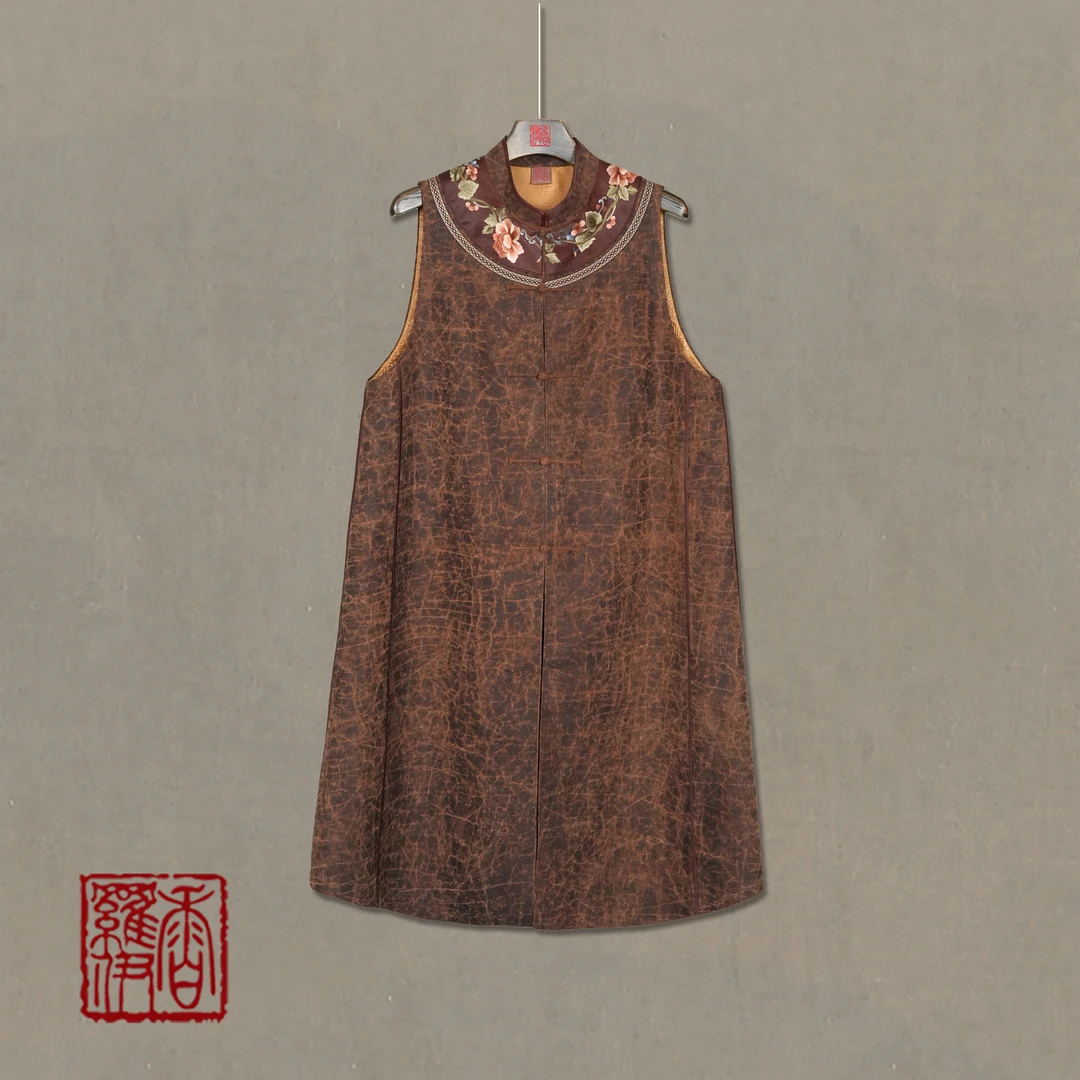 【茶棕缠花】传统中式汉服绣花上衣