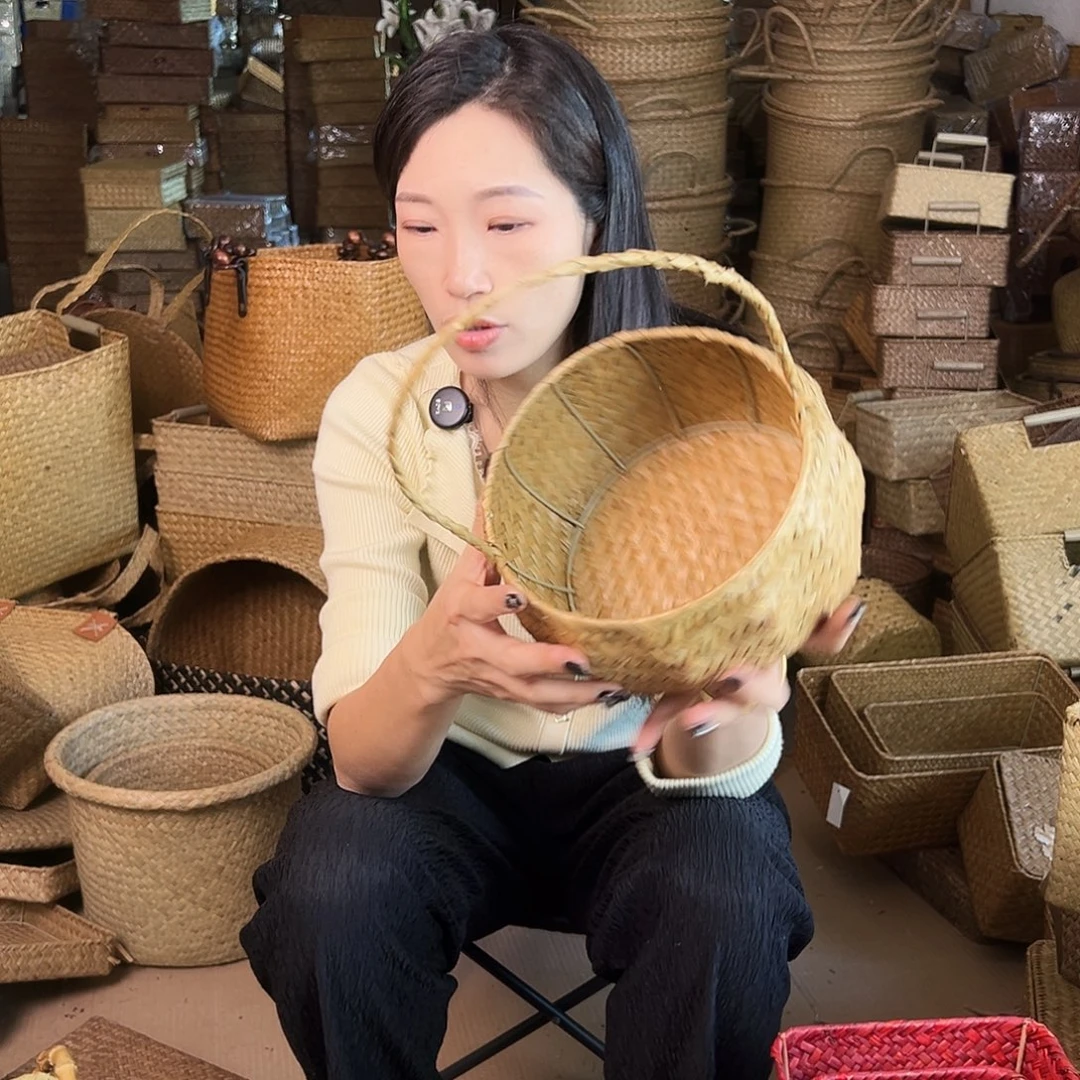 草编包/草编收纳盒带瑕疵