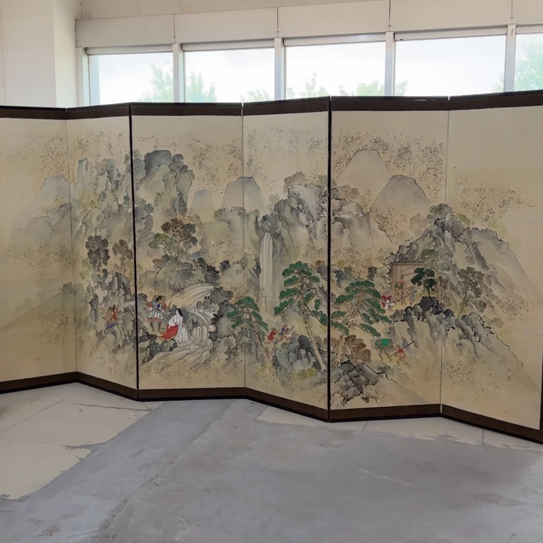 绘画屏风框画茶空间设计
