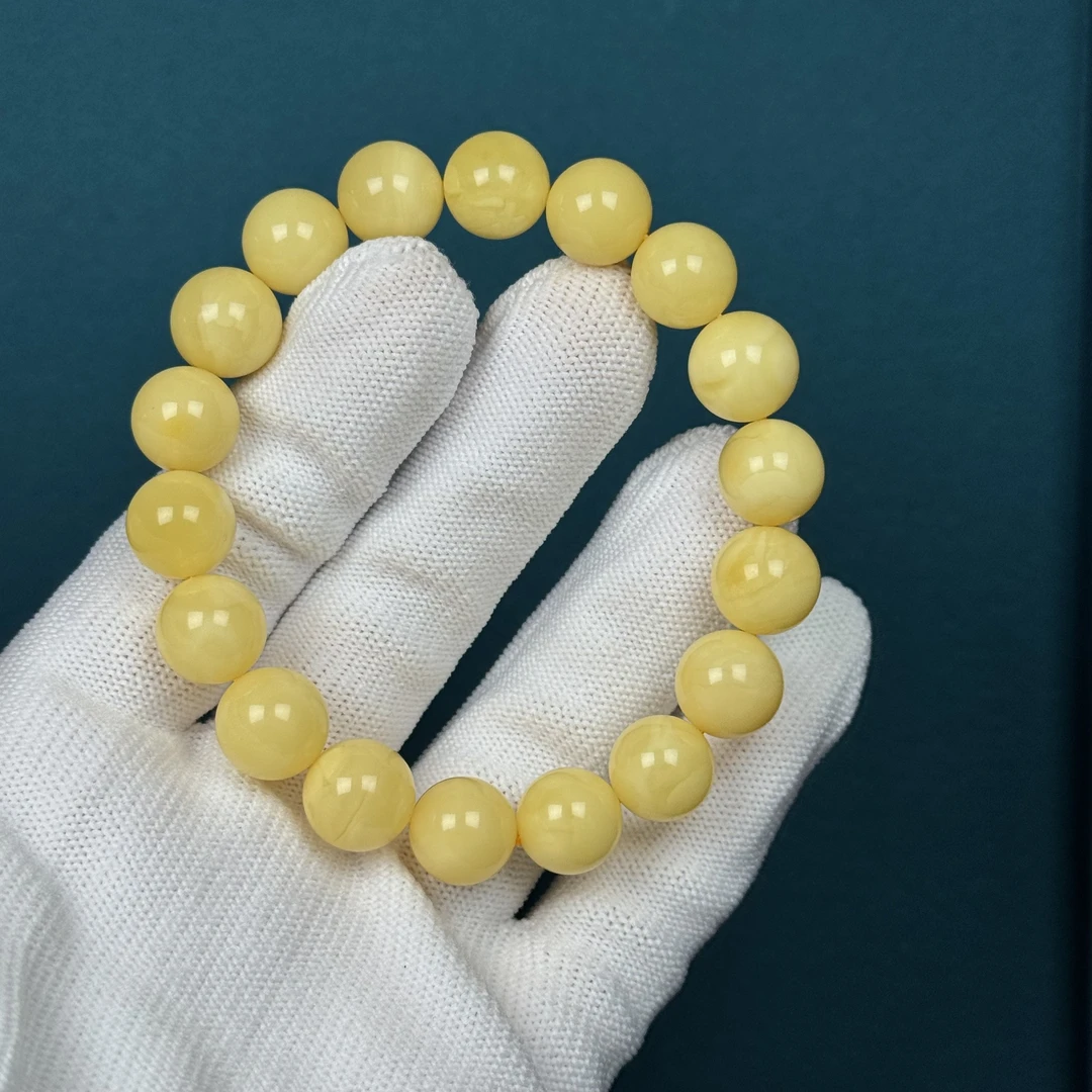 G2910天然原矿蜜蜡 圆珠单圈11mm支持复检假一罚十