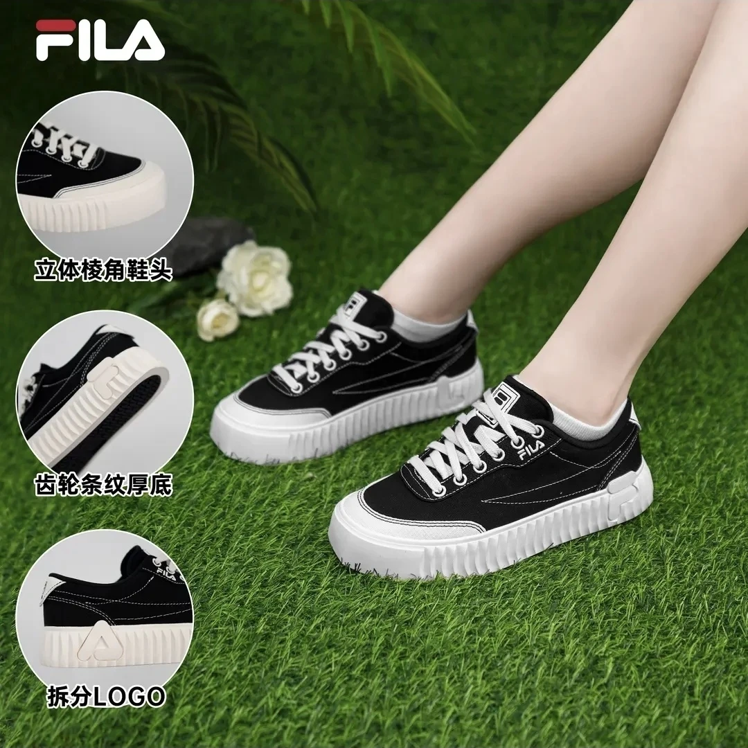 FILA/斐乐【饼干3代】女夏新款复古饼干鞋透气运动帆布鞋厚底百搭