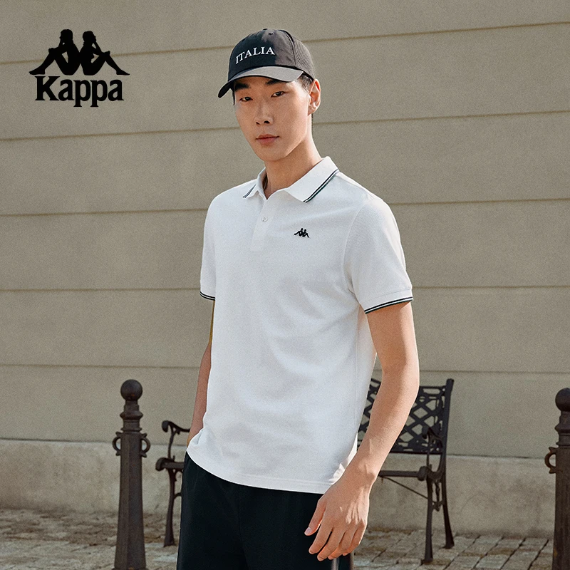 KAPPA/背靠背Kappa卡帕2025新款夏短袖刺绣polo衫男运动复古t恤