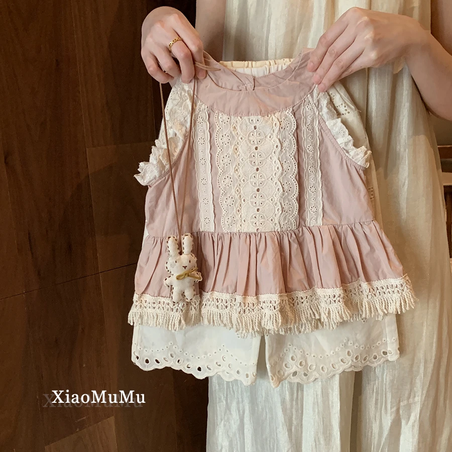 【现货】女童洋气时髦套装甜美2025新款小童女宝宝背心两件套夏装