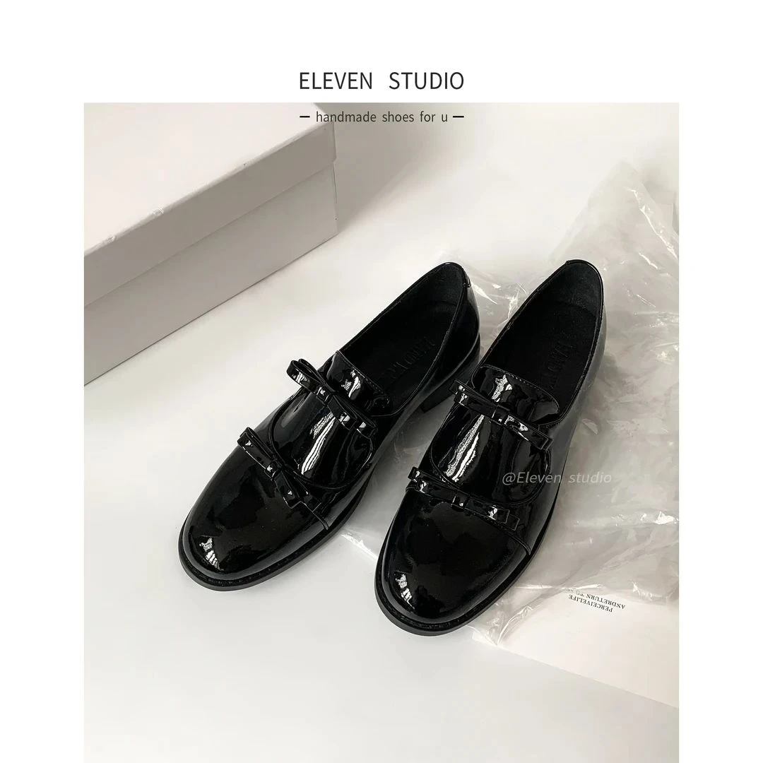 【匠心】2.5/5CM单/绒两个版本设计感双蝴蝶结英伦风乐福单鞋/蝴蝶B