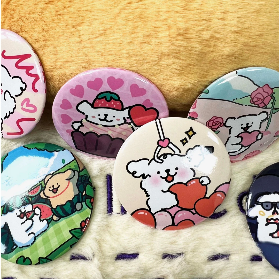 【线条小狗吧唧】随机盲盒徽章一个