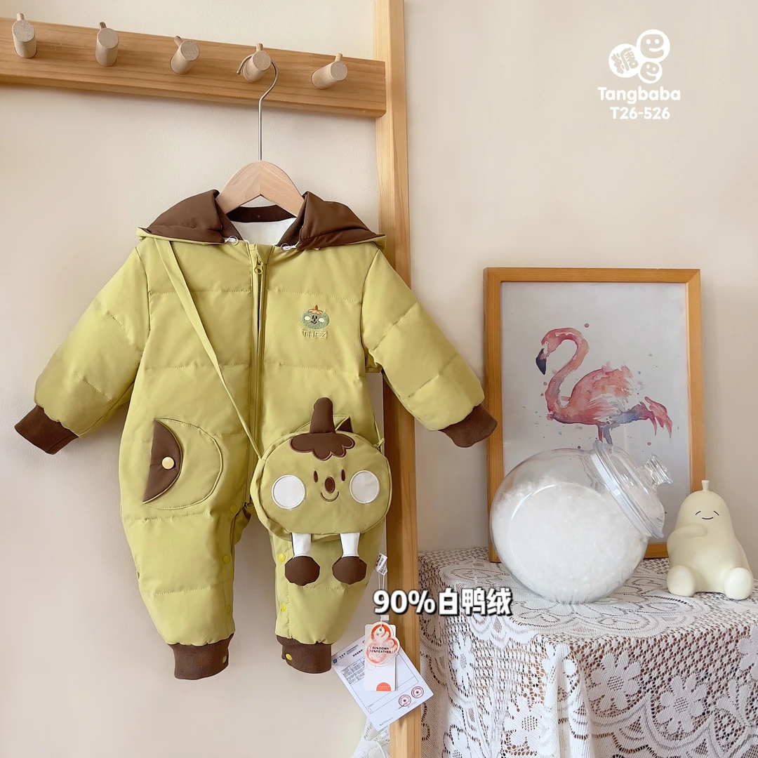 2024新款婴幼儿连帽冬季保暖羽绒加厚羽绒服 连体衣男女宝Y26-526