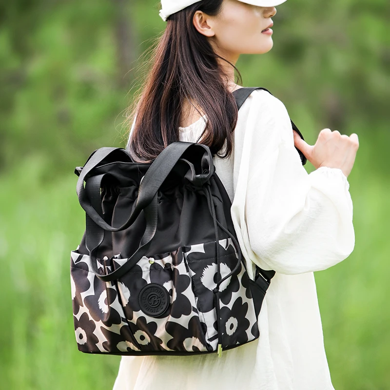 【米谷米谷】2025新款时尚休闲印花大容量多功能双肩包百搭单肩包