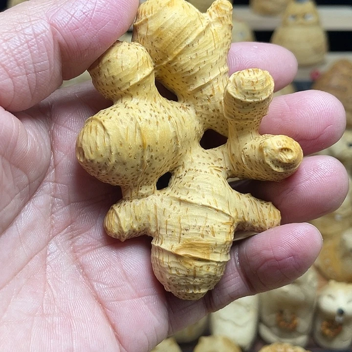 竹竹根雕生姜手把件