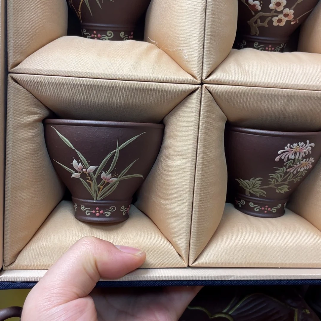 茶杯紫泥紫砂主人杯100cc一套