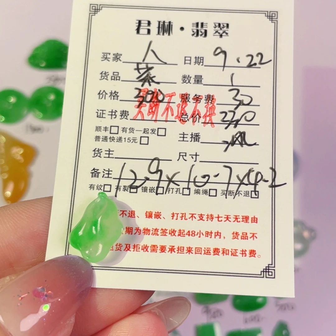 人***多颈饰未镶嵌翡翠裸石