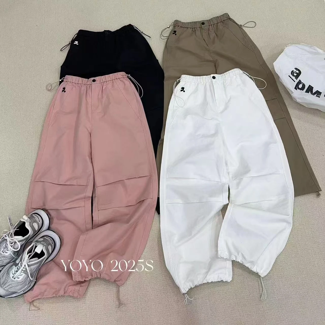 工装阔腿裤高腰宽松束脚休闲7927裤女梨形身材显瘦