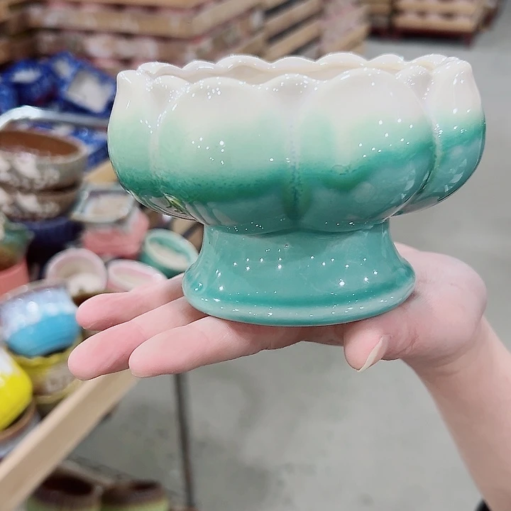 有孔.凑满10元发货多肉陶瓷花盆！