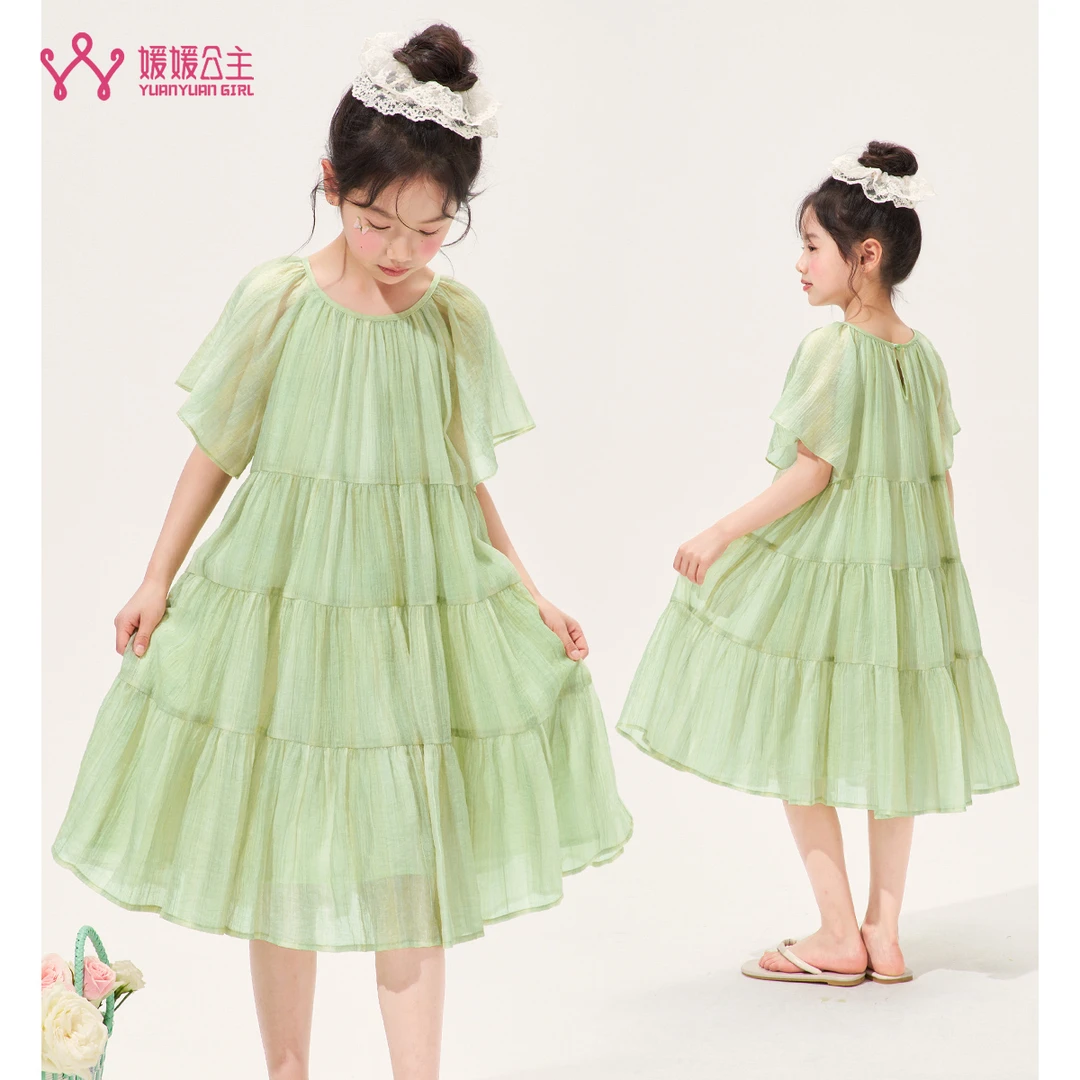 媛媛公主媛【碧波漫卷】2025夏女童休闲度假风套装15235A086、A066