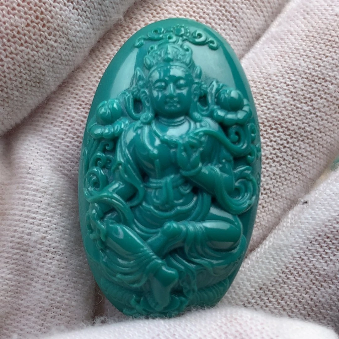 绿松石未镶嵌绿松石绿度母