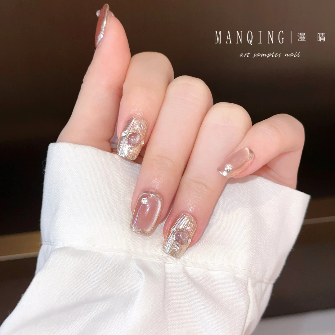 【富婆甲28】复古风重工晶石猫眼美甲富贵气质细腻爆火纯手工穿戴甲