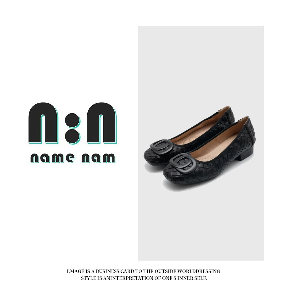 【品牌力荐】2025新款法式小香风女平跟粗跟一脚蹬女鞋5886