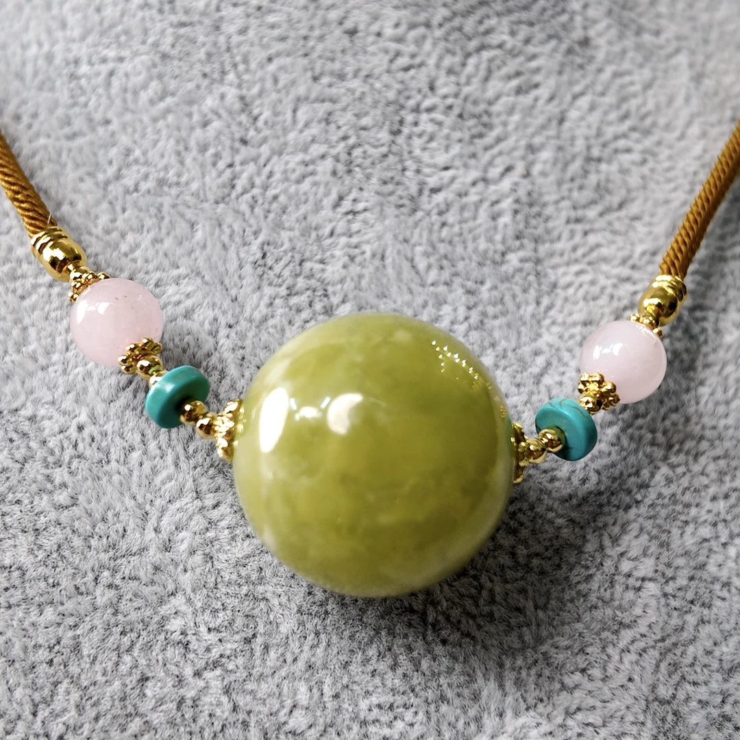 岫玉黄金玉转运珠路路通吊坠多样式发货只发一个