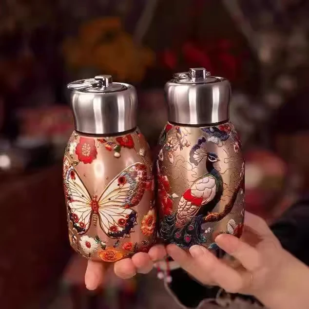 国潮迷你小胖丁保温杯带拉环便捷口袋杯简约时尚杯子公司礼品厂家