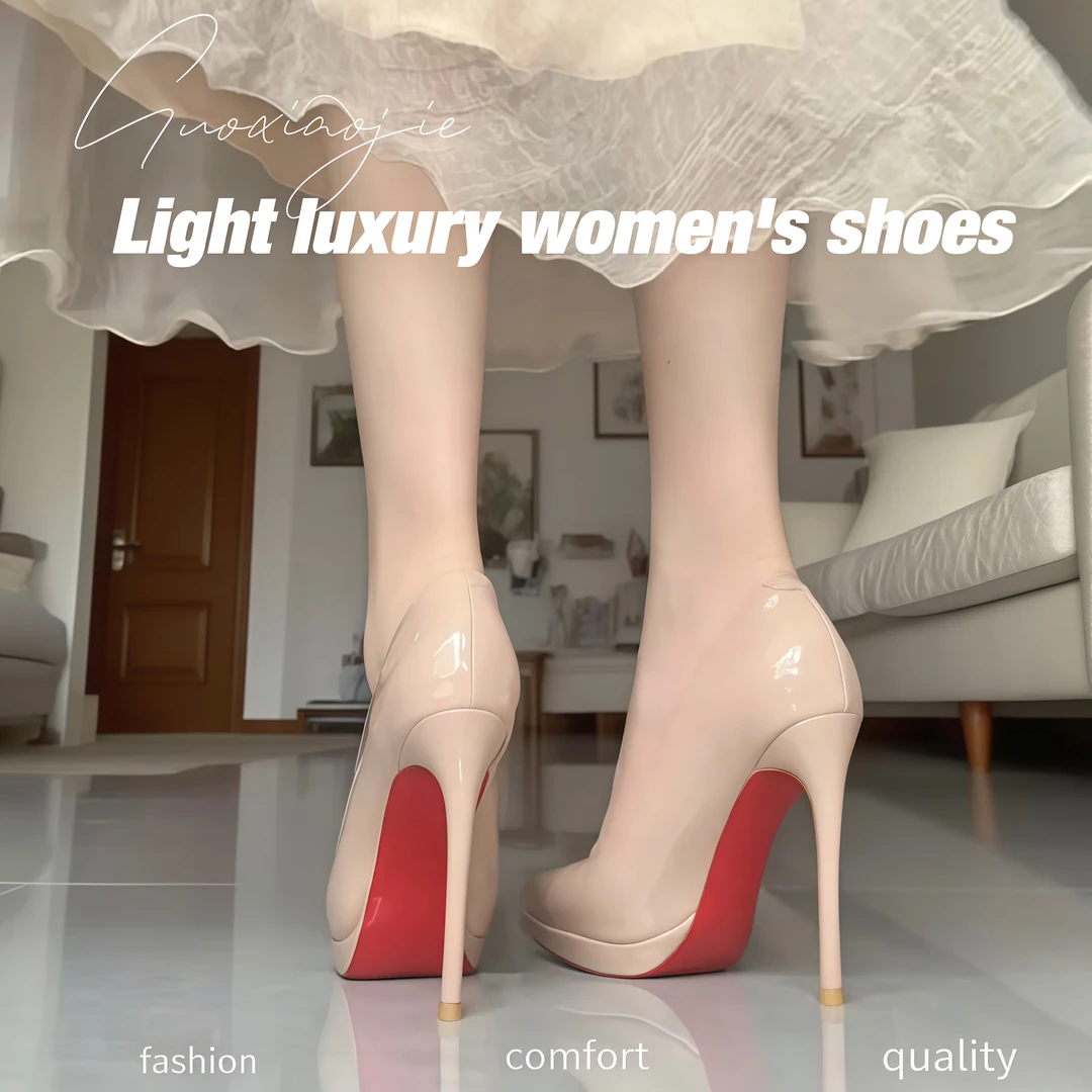 裸色高跟鞋女防水台尖头细跟高跟鞋2025新款百搭气质性感单鞋