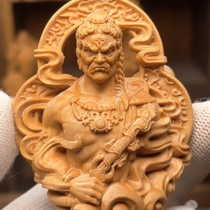 不动明王挂件黄杨木挂件