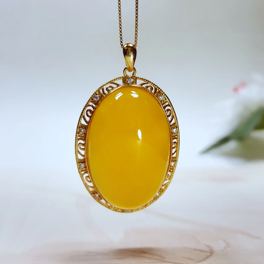 天然黄极参-HJS-吊坠-S925银镶嵌-赠链