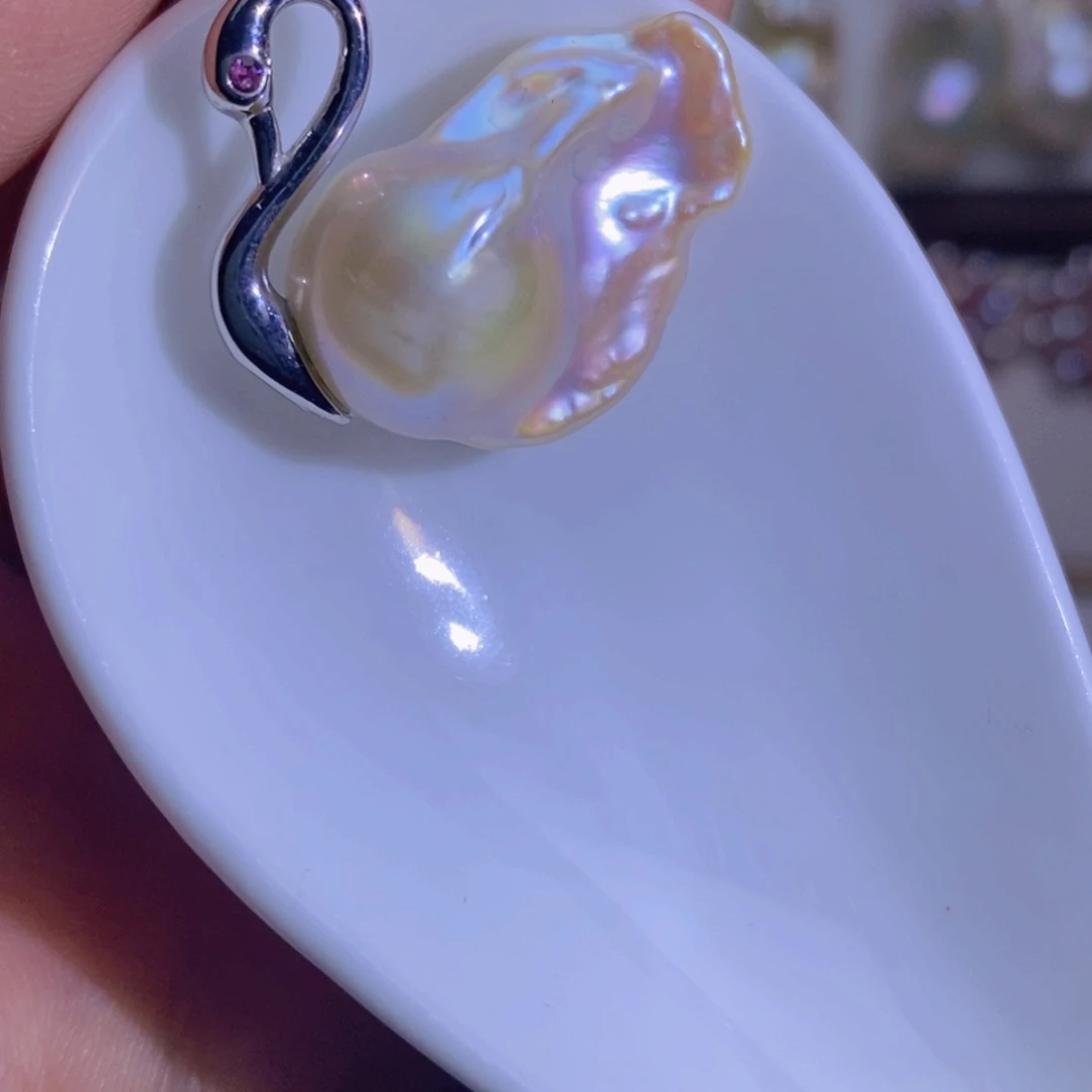 天然淡水珍珠淡水珍珠银S925镶嵌