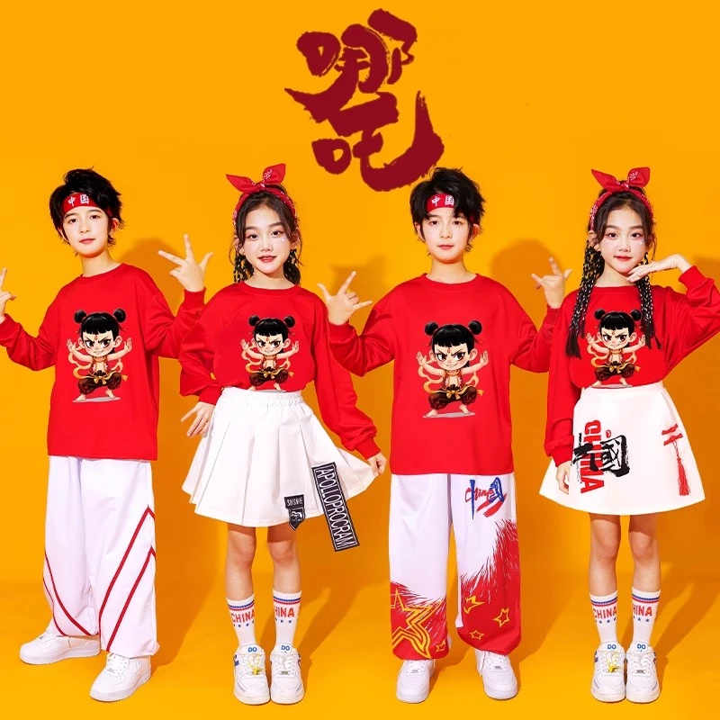 哪吒服装春秋薄款中国风运动常规春季小学生套装幼儿园卡通风国潮