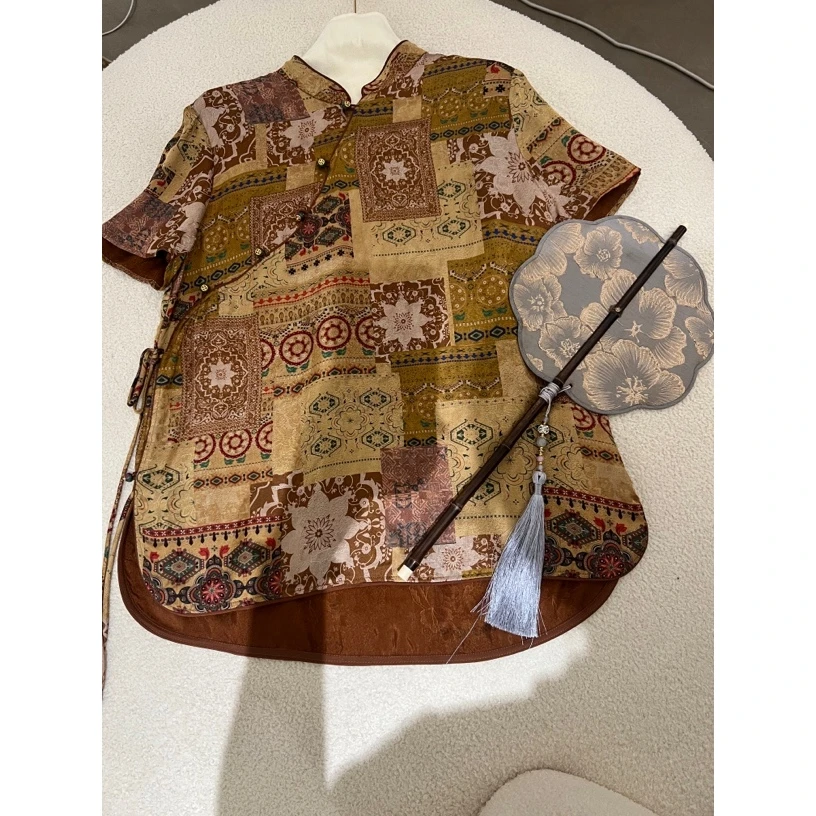 南油朱朱5新款黄色罗文衬衣0057