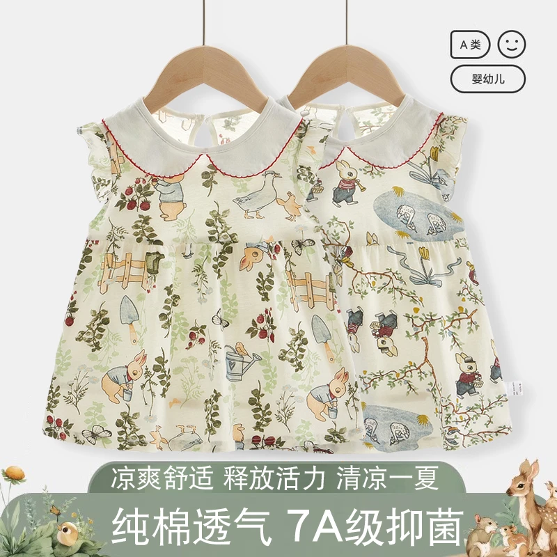 女孩宝宝公主裙碎花婴儿连衣裙纯棉夏季女童裙子洋气儿童夏装韩系