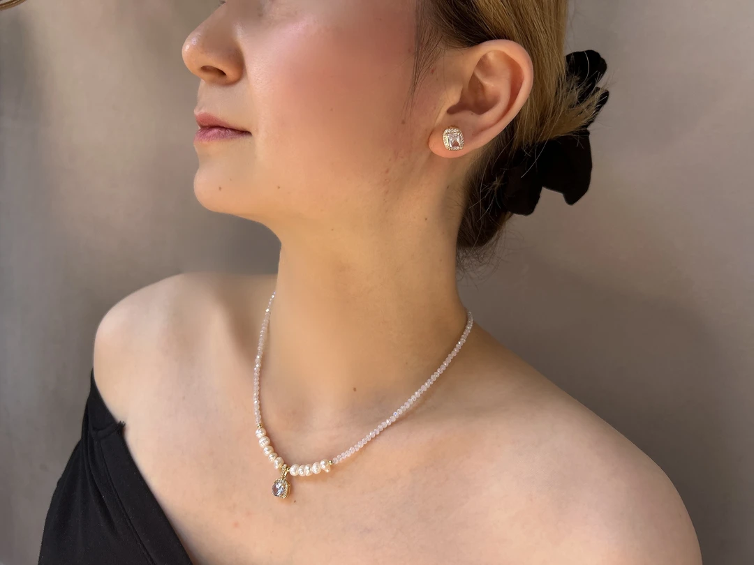 铜合金项链 钛钢三件套精致手工百搭