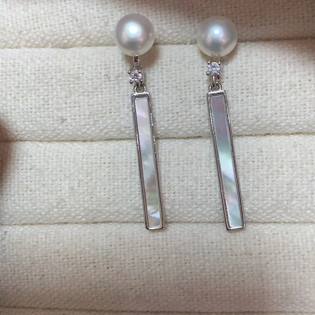 淡水珍珠耳饰合金