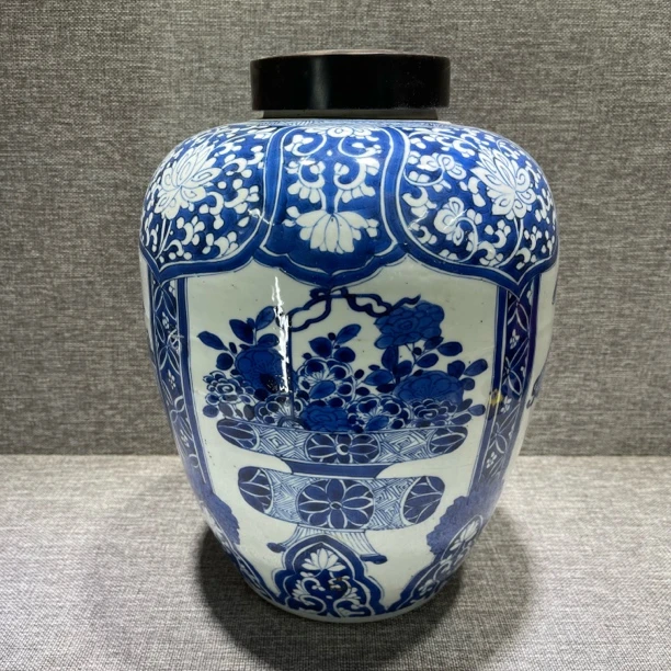 现代青花博古大罐全品