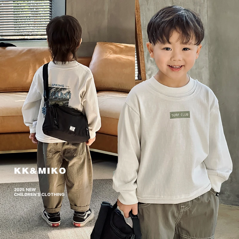 KK&MIKO童装男童印花长袖T恤中小童宝宝百搭打底衫KK63