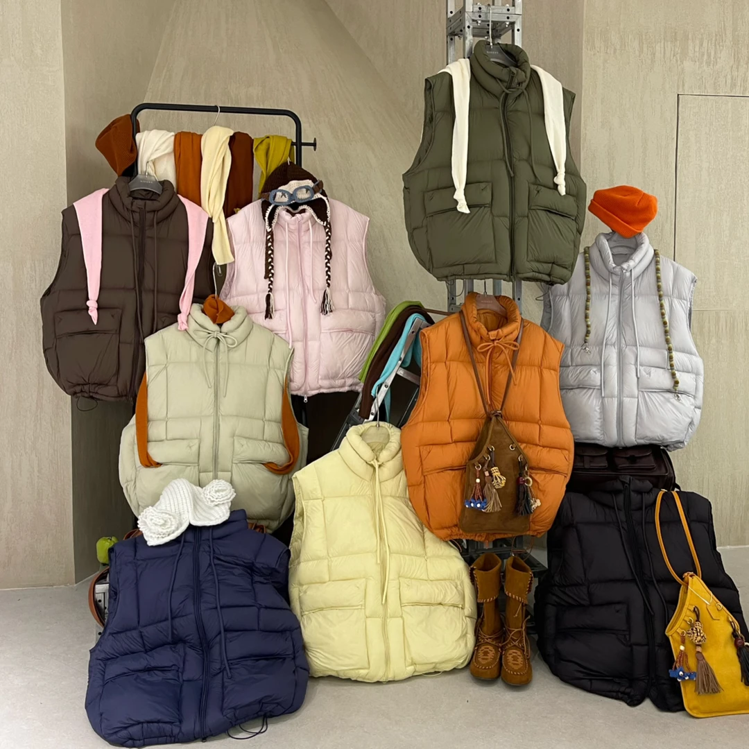 新品首发 绯闻女友 韩版加厚款90白鸭绒宽松显瘦羽绒马甲情侣外套