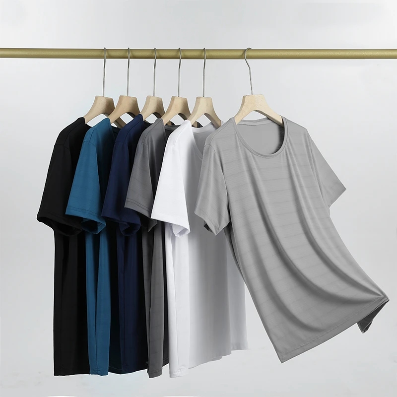 短袖爆款2025新款简约冰丝运动夏季速干柔软亲肤无痕纯色圆领T恤