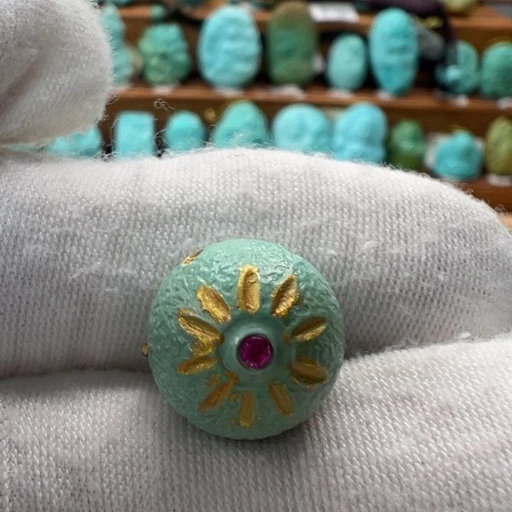 绿松石未镶嵌太阳花13mm