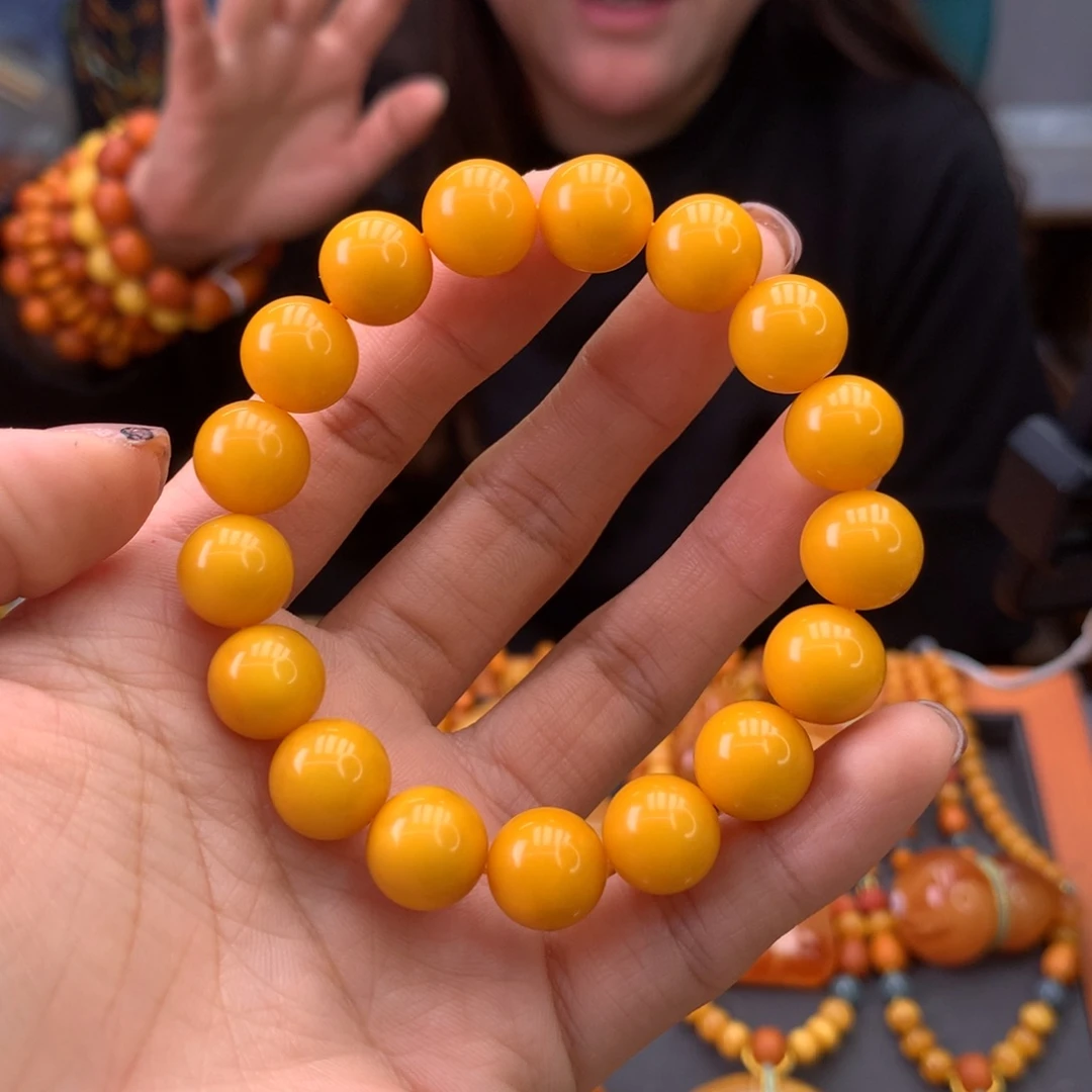 蜜蜡手串未镶嵌天然