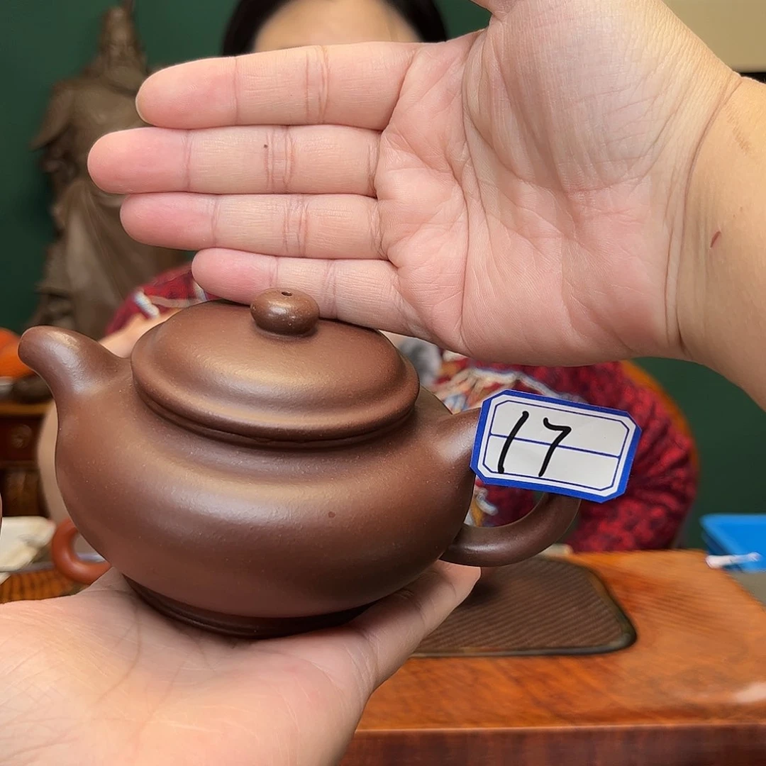 紫砂茶壶紫泥扁掇
