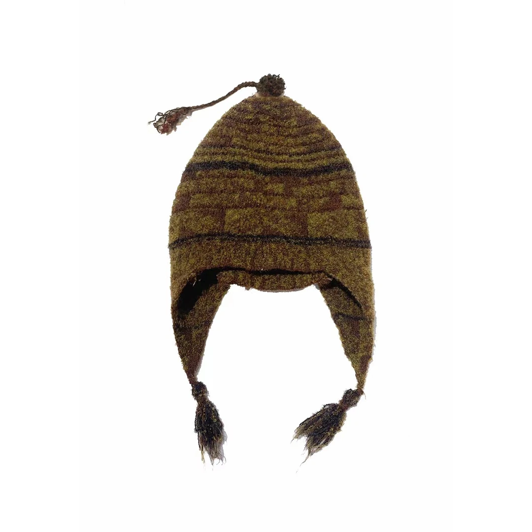 左岸迷香 Z24FW7303 布衣分享原创秋冬复古羊毛混纺针织配饰帽子