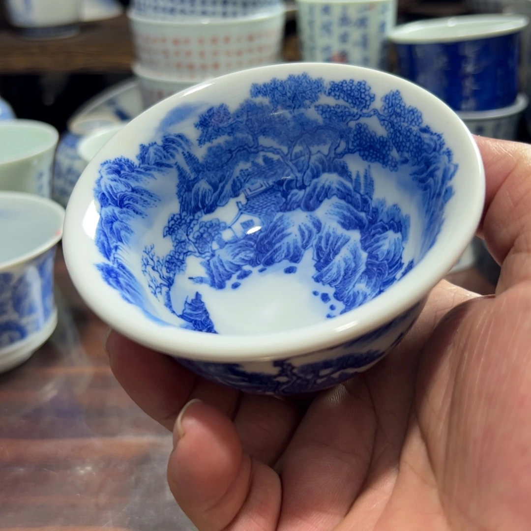 青花瓷器茶杯系列茶杯