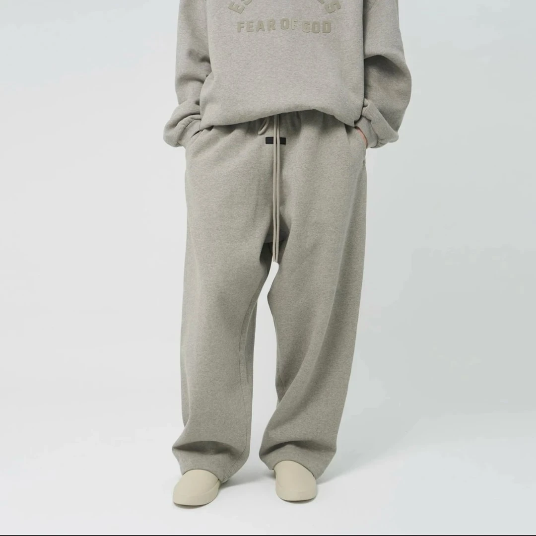 2024FW ESSENTIALS 小黑标拉绒阔腿裤美式休闲百搭复古