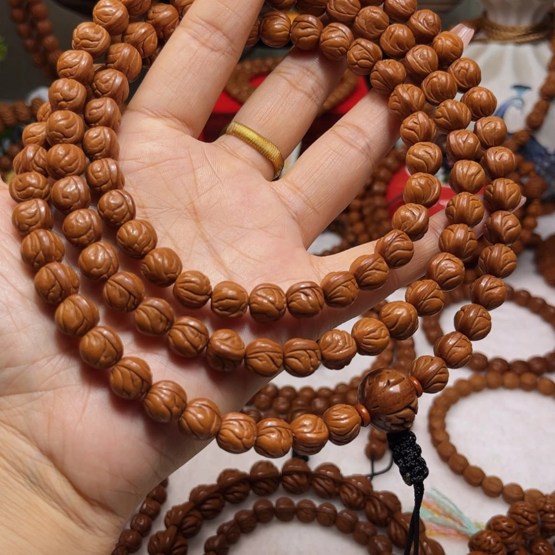 &***#吊坠桃核10顶级玉龙脊108脖挂