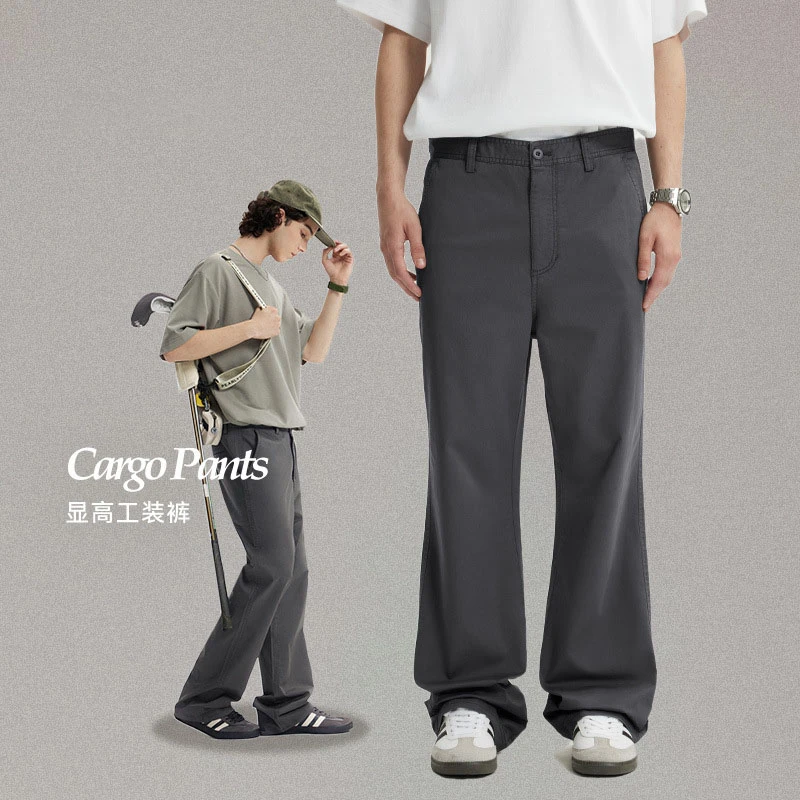 ChicSoso显高工装裤男士薄款潮流百搭cleanfit微喇修身休闲裤子男