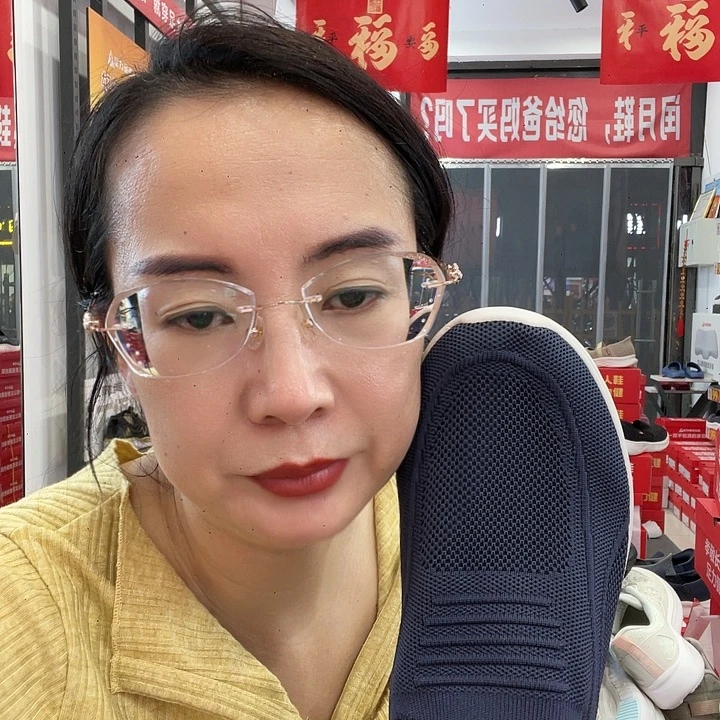 快***魚织物一脚蹬爸爸鞋蓝39码