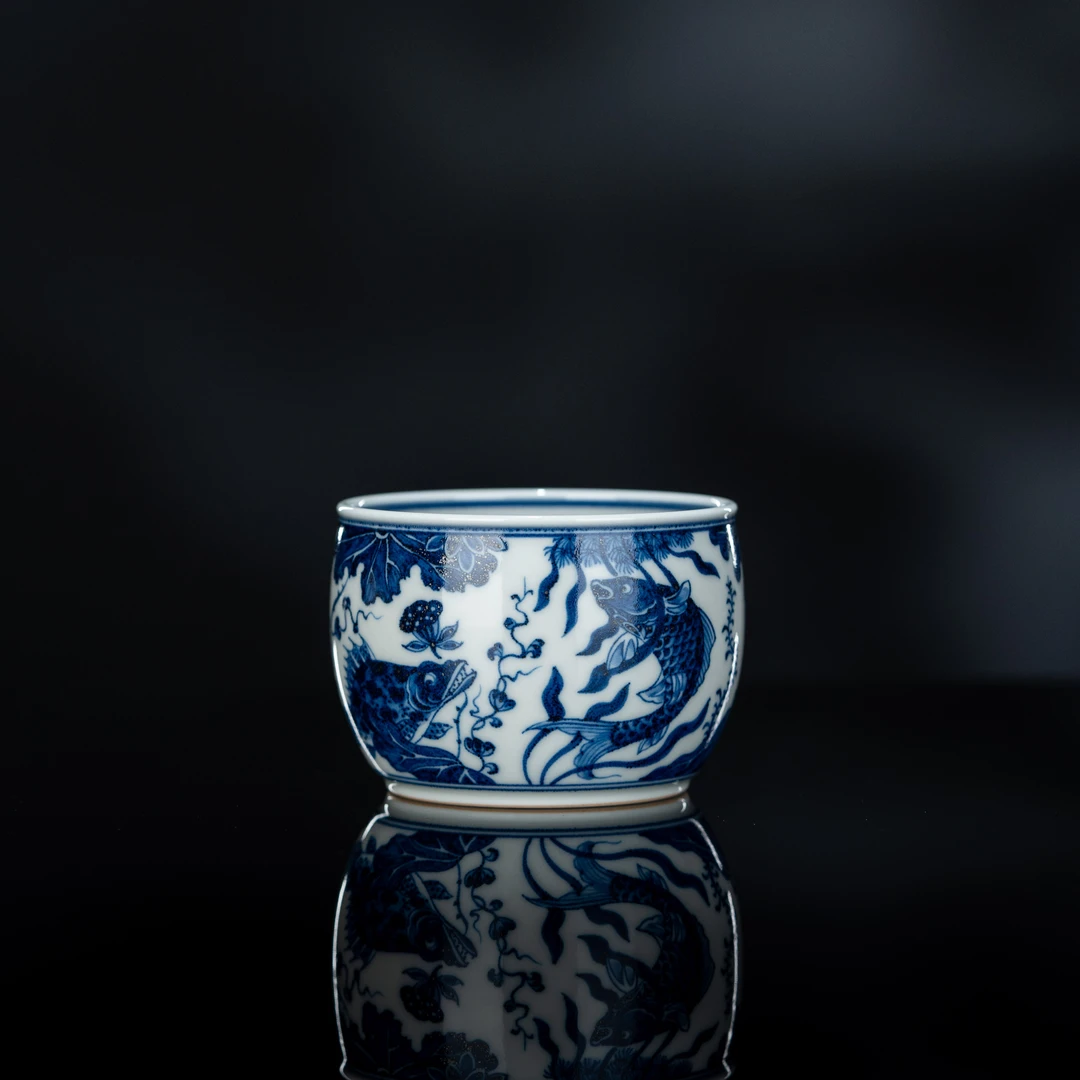 景陶院青花鱼藻缸杯（壹溪）155cc家用泡茶茶具