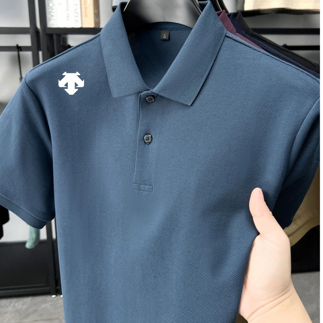 【专柜正品】夏季男士丝光工艺纯色t恤2025新款高端短袖polo衫时尚