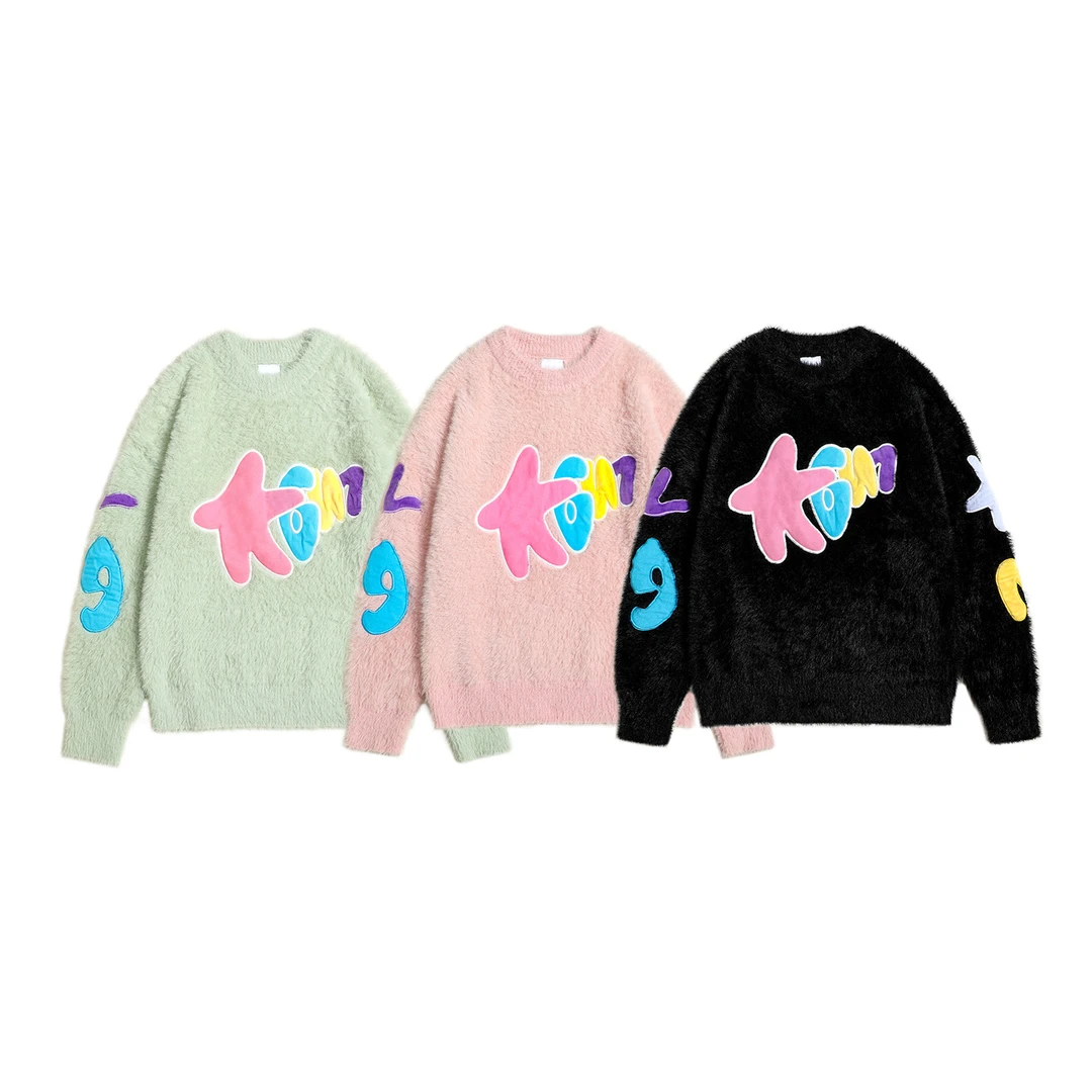 特卖可爱甜美卡通印花刺绣毛衣女秋冬款小个子