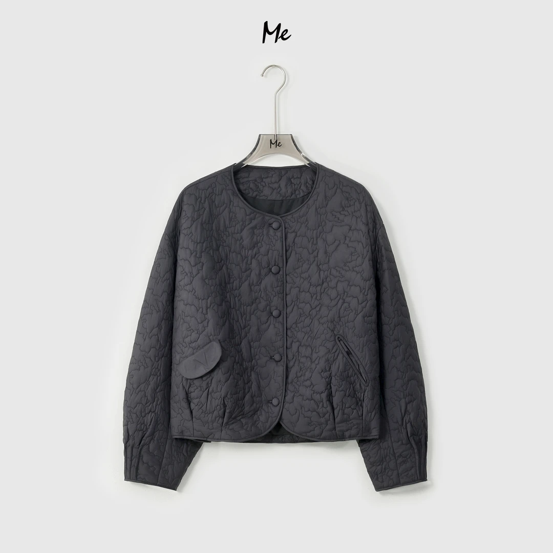 ME【蒸汽饼干棉服】艺术绗线松弛茧型显瘦时尚百搭保暖棉衣MESA4216